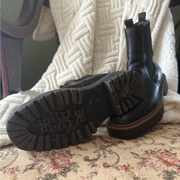Sam Edelman Black Leather Chunky Boots - Picture 4 of 5